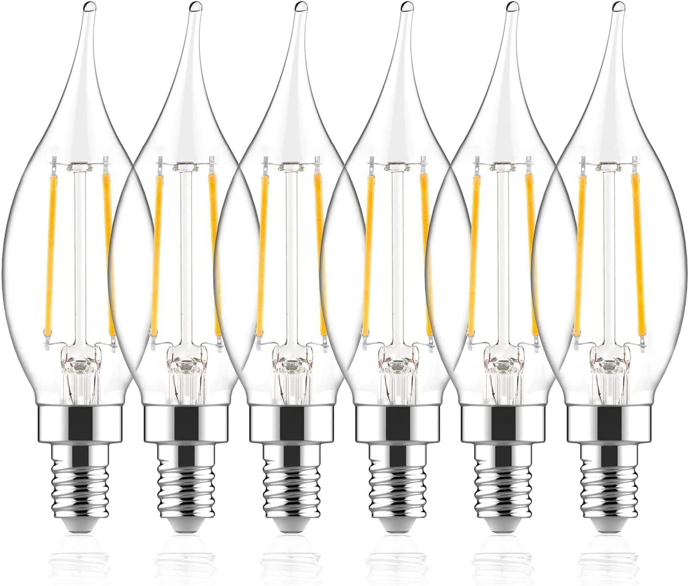 LED Candelabra Bulb 60W Equivalent Dimmable , 6 Pack