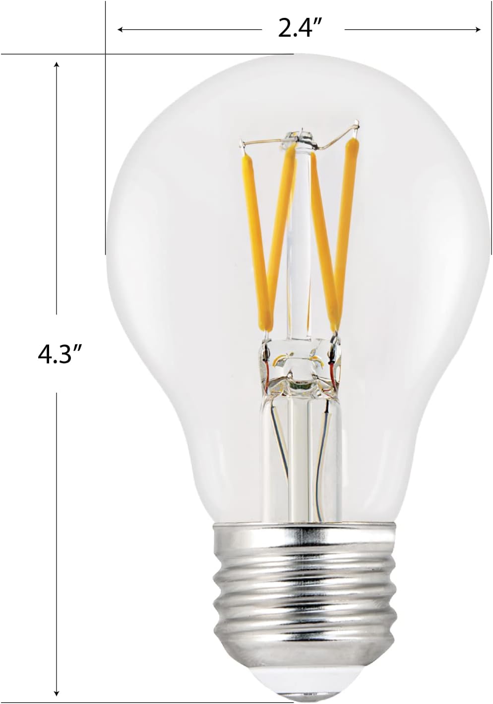 LED Clear A19 Medium Base Light Bulb - 2 Count