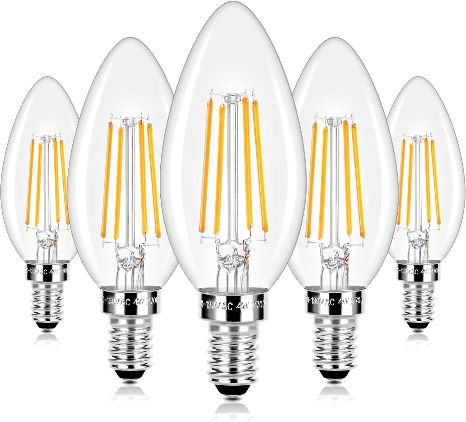 LED Candelabra Bulbs 40 Watt (5 Packs)